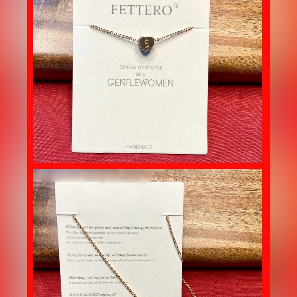 Gold Necklace with Letter S
